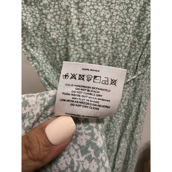 Faithfull The Brand Chiara Green Floral Wrap Midi Dress Size Small 4 - Picture 11 of 13
